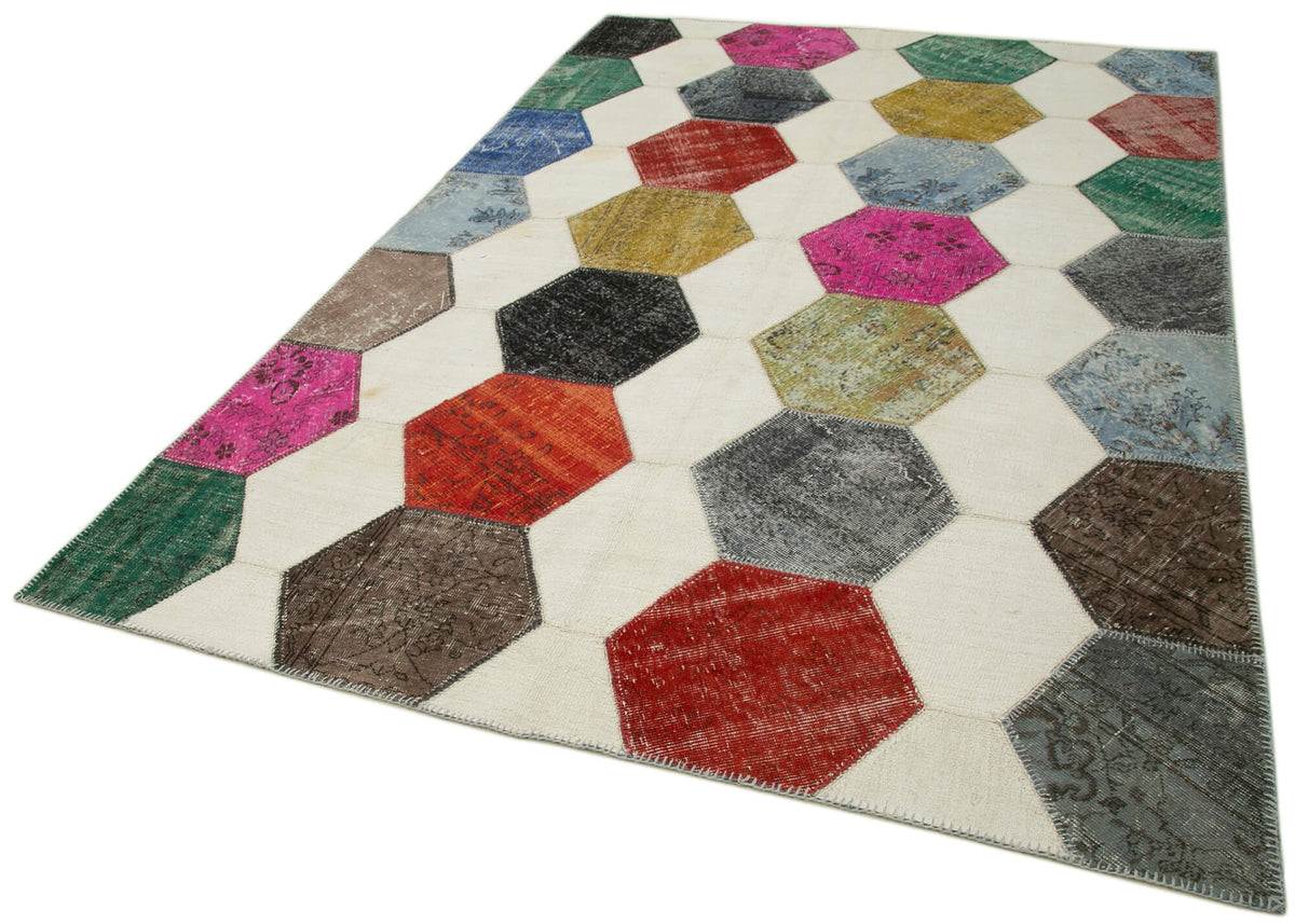 6x9 Multicolor Modern Patchwork Rug - 31033