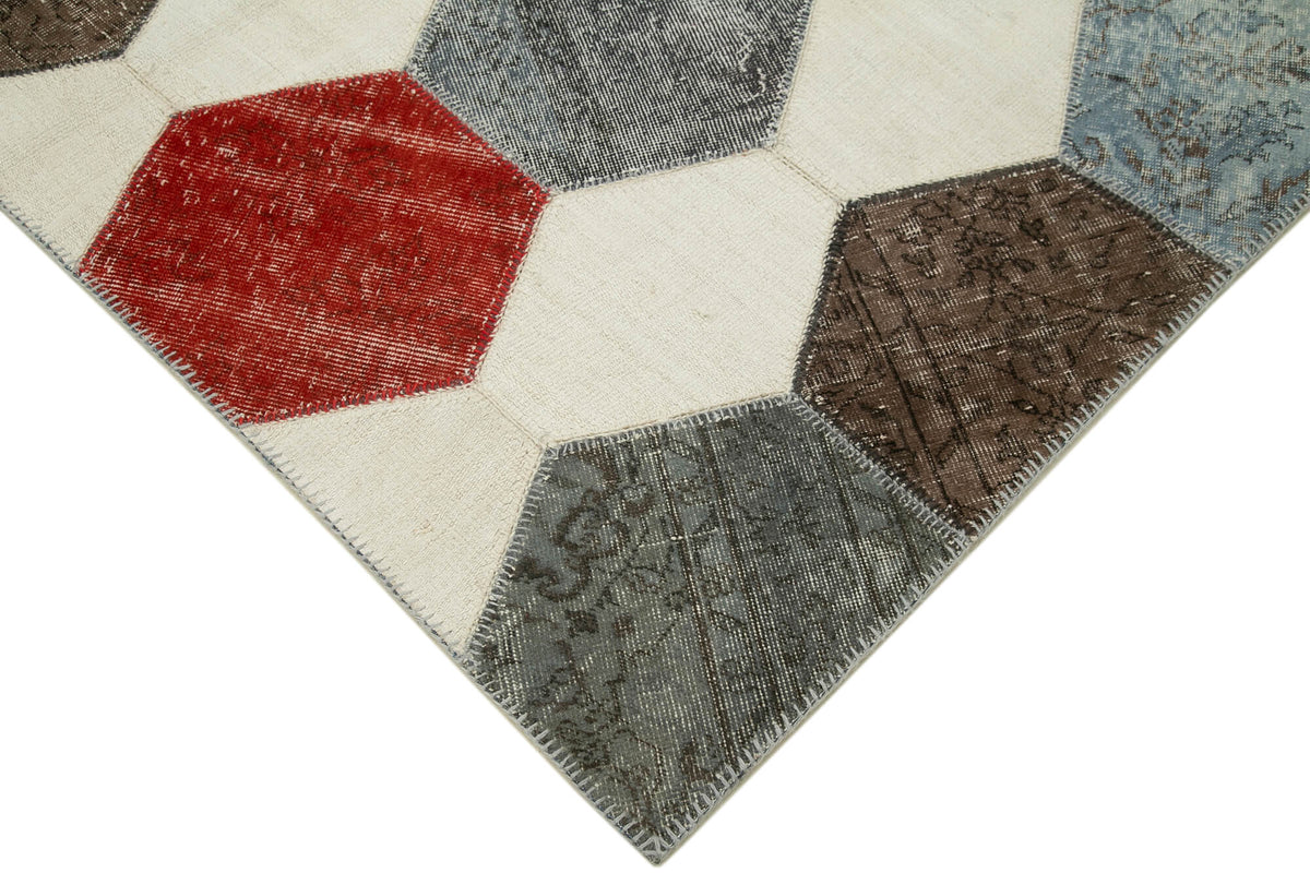 6x9 Multicolor Modern Patchwork Rug - 31033