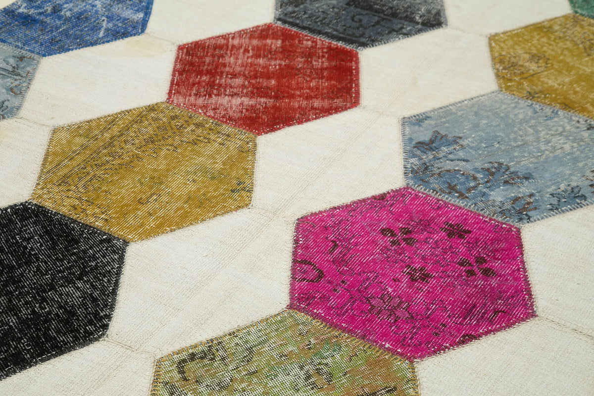 6x9 Multicolor Modern Patchwork Rug - 31033