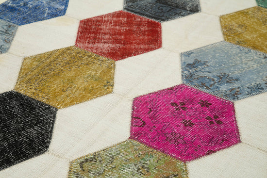 6x9 Multicolor Modern Patchwork Rug - 31033
