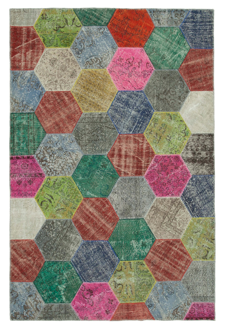 7x10 Multicolor Modern Patchwork Rug - 31034