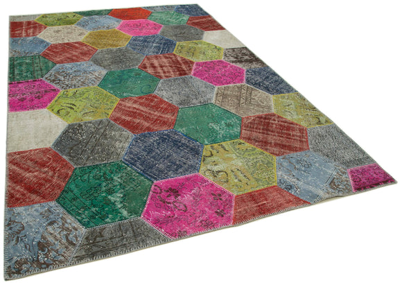 7x10 Multicolor Modern Patchwork Rug - 31034