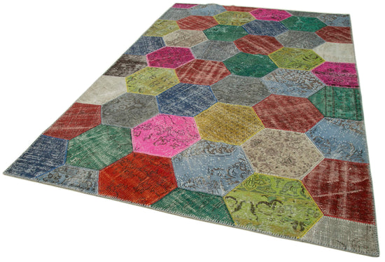 7x10 Multicolor Modern Patchwork Rug - 31034