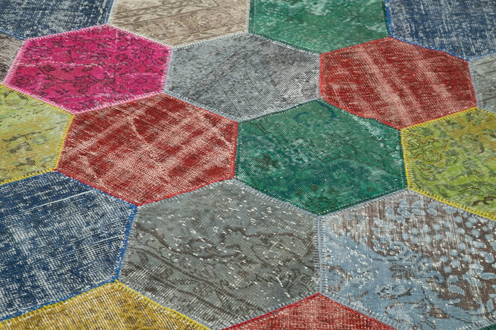 7x10 Multicolor Modern Patchwork Rug - 31034