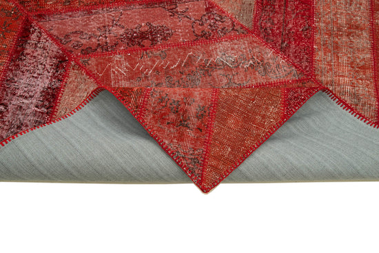 7x10 Red Modern Patchwork Rug - 31035