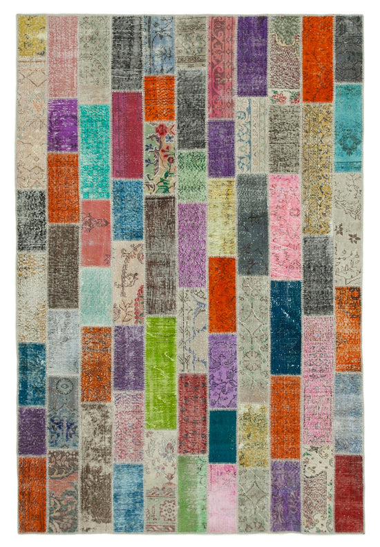 7x10 Multicolor Modern Patchwork Rug - 31036