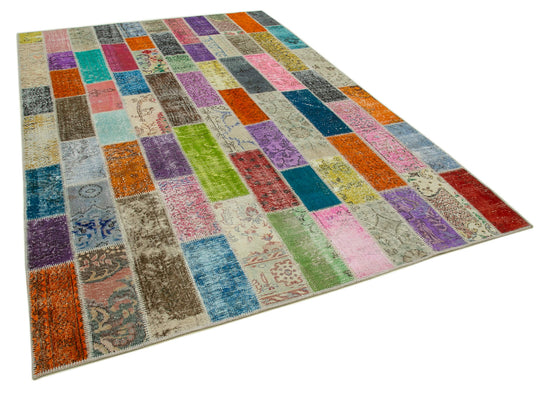 7x10 Multicolor Modern Patchwork Rug - 31036