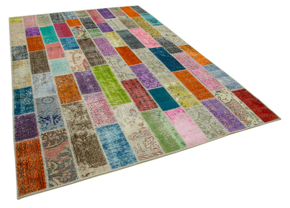 7x10 Multicolor Modern Patchwork Rug - 31036