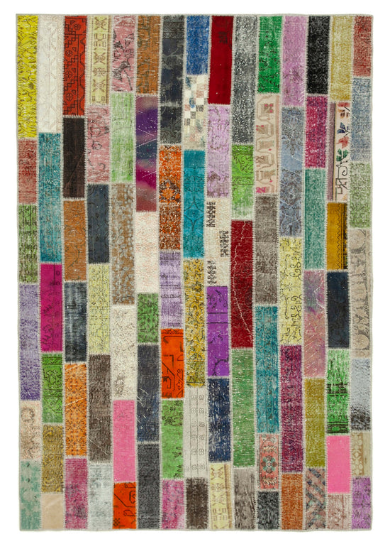 7x10 Multicolor Modern Patchwork Rug - 31038