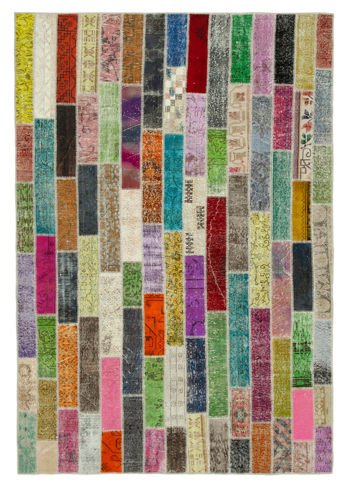 7x10 Multicolor Modern Patchwork Rug - 31038