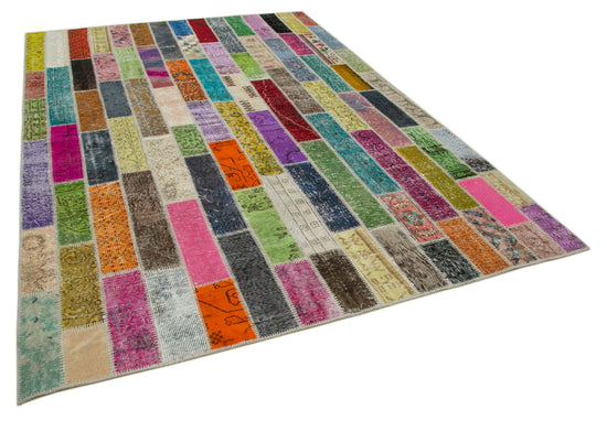 7x10 Multicolor Modern Patchwork Rug - 31038