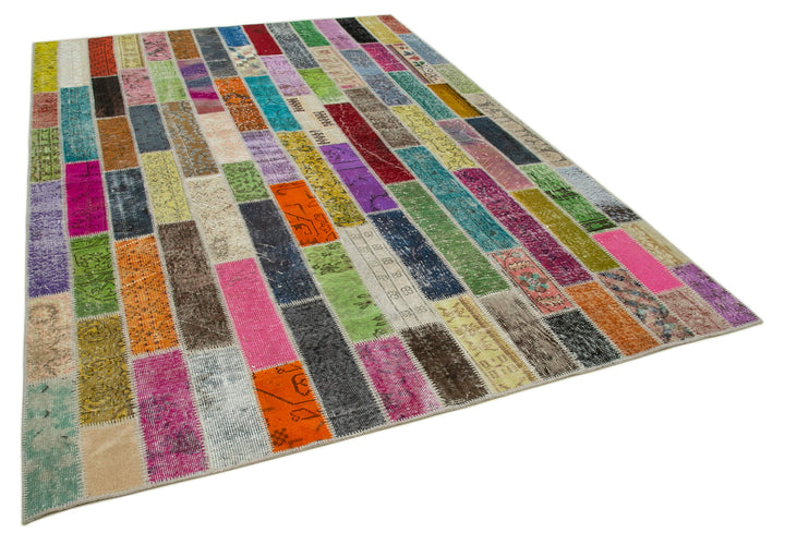 7x10 Multicolor Modern Patchwork Rug - 31038
