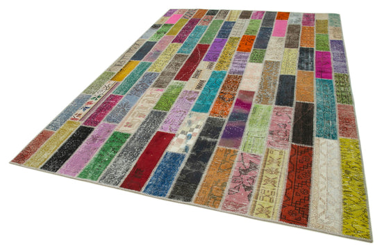 7x10 Multicolor Modern Patchwork Rug - 31038
