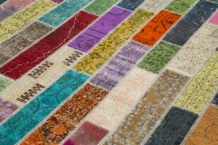 7x10 Multicolor Modern Patchwork Rug - 31038