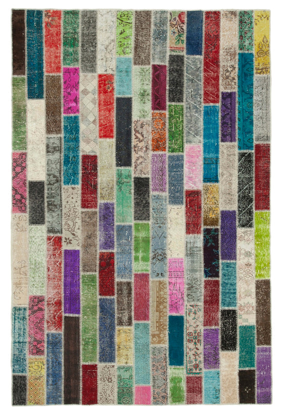 7x10 Multicolor Modern Patchwork Rug - 31039