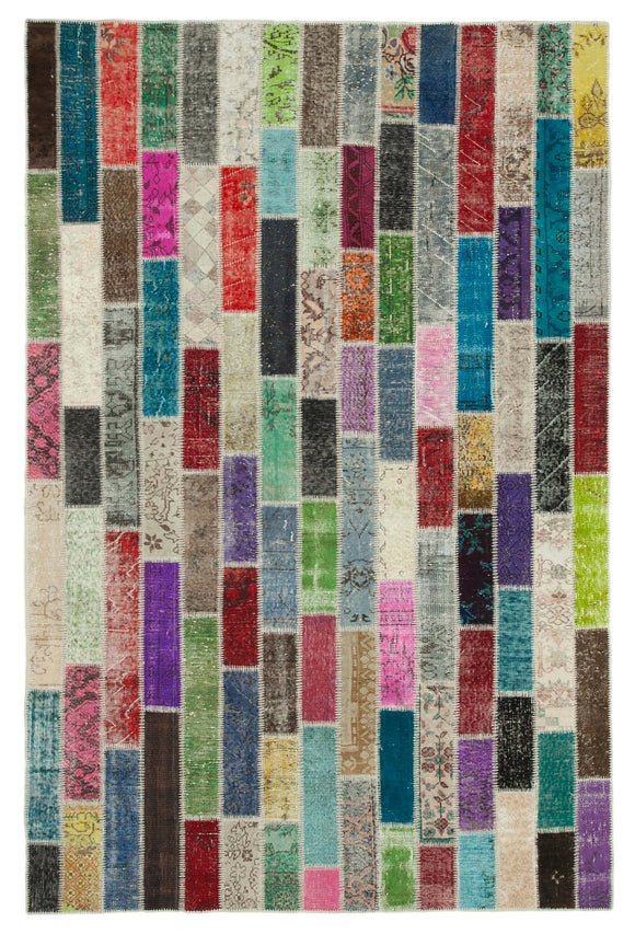7x10 Multicolor Modern Patchwork Rug - 31039