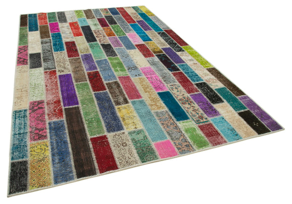 7x10 Multicolor Modern Patchwork Rug - 31039