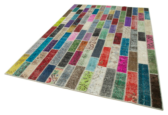 7x10 Multicolor Modern Patchwork Rug - 31039