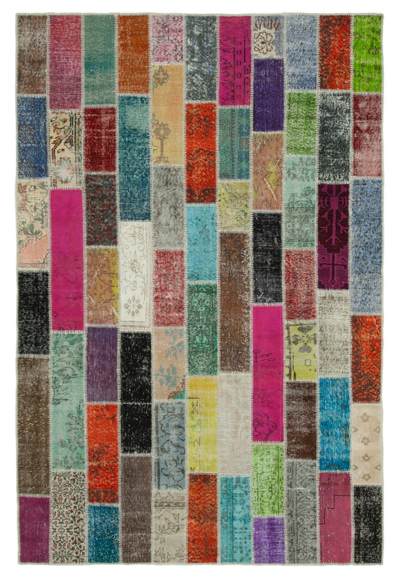 7x10 Multicolor Modern Patchwork Rug - 31040