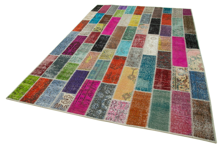 7x10 Multicolor Modern Patchwork Rug - 31040