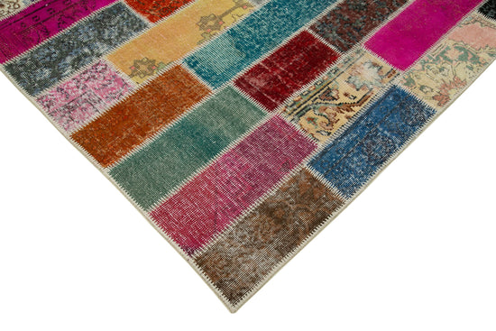 7x10 Multicolor Modern Patchwork Rug - 31040