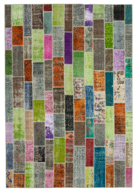 7x10 Multicolor Modern Patchwork Rug - 31041