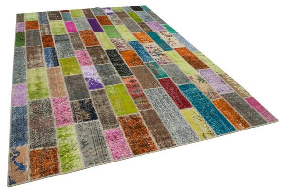 7x10 Multicolor Modern Patchwork Rug - 31041