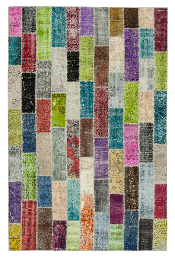 7x10 Multicolor Modern Patchwork Rug - 31042