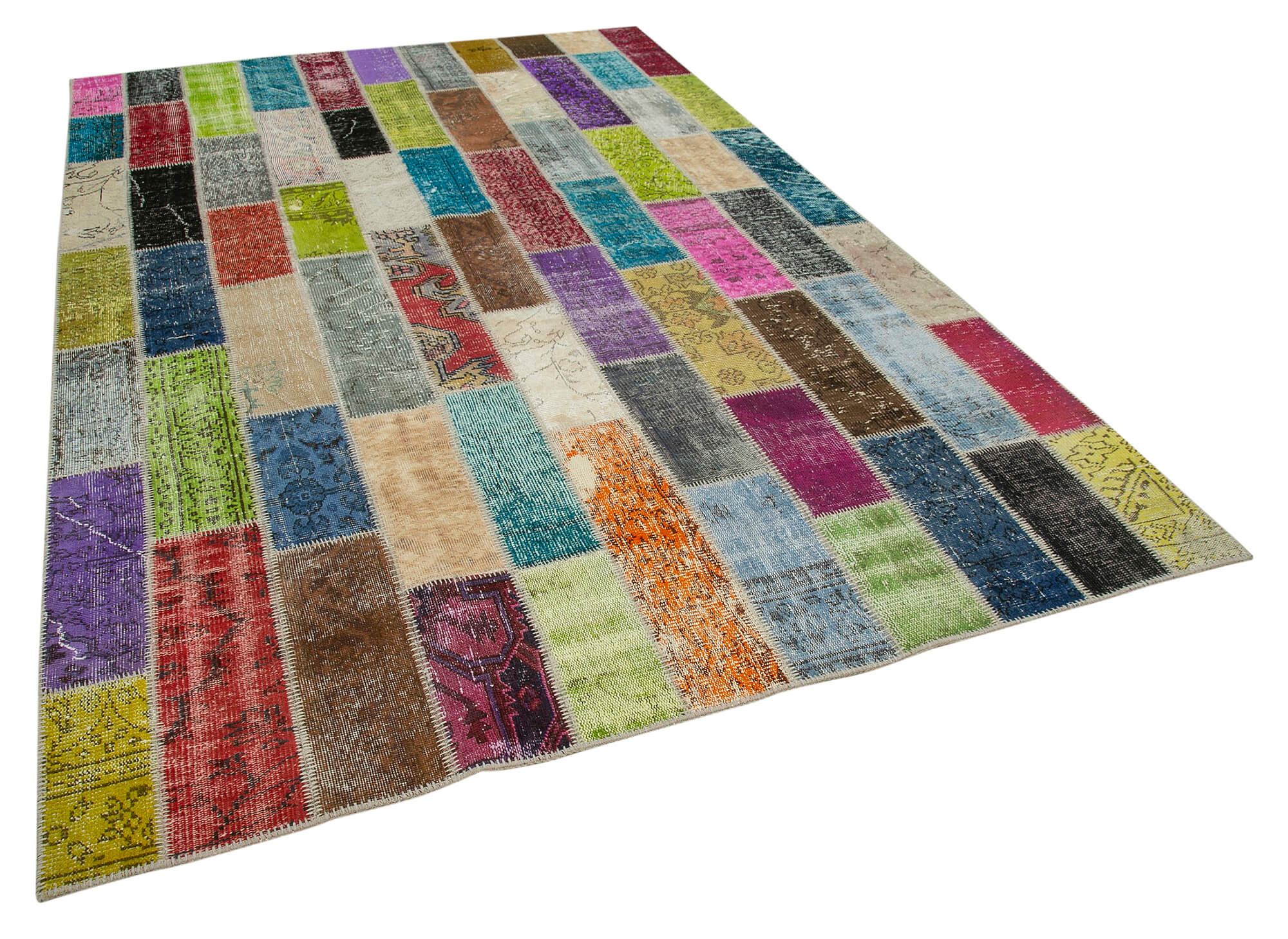 7x10 Multicolor Modern Patchwork Rug - 31042