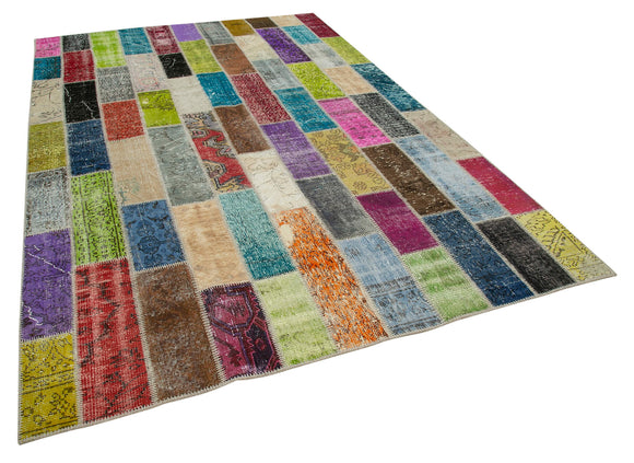 7x10 Multicolor Modern Patchwork Rug - 31042