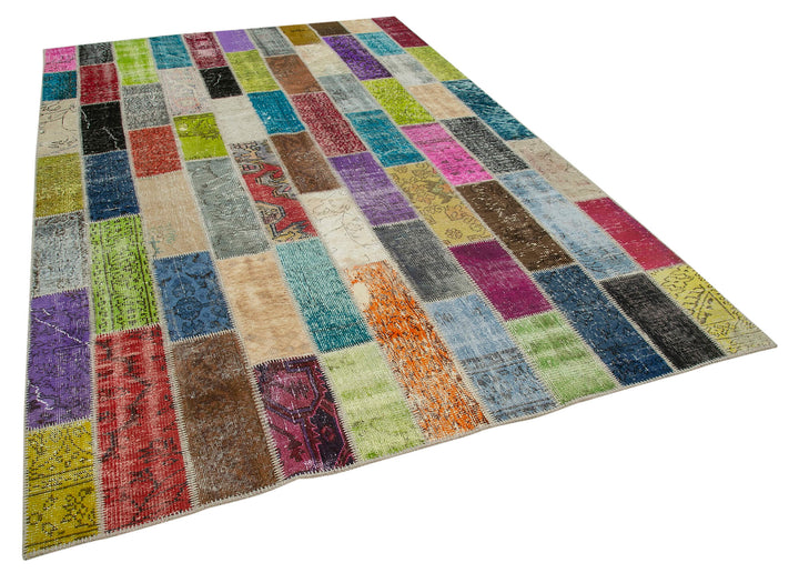 7x10 Multicolor Modern Patchwork Rug - 31042