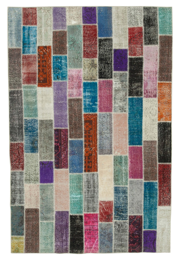 7x10 Multicolor Modern Patchwork Rug - 31043