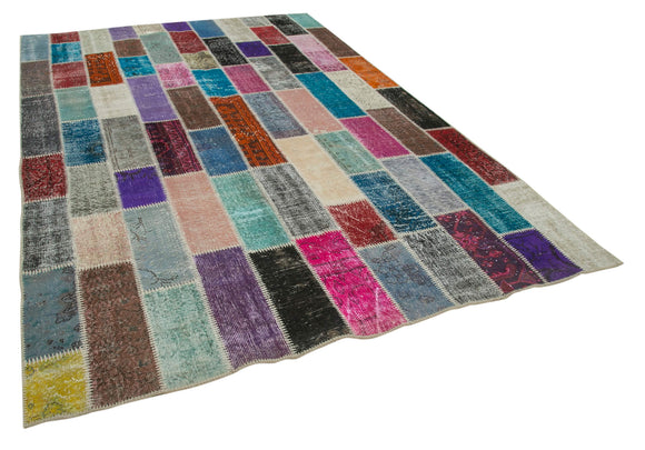 7x10 Multicolor Modern Patchwork Rug - 31043