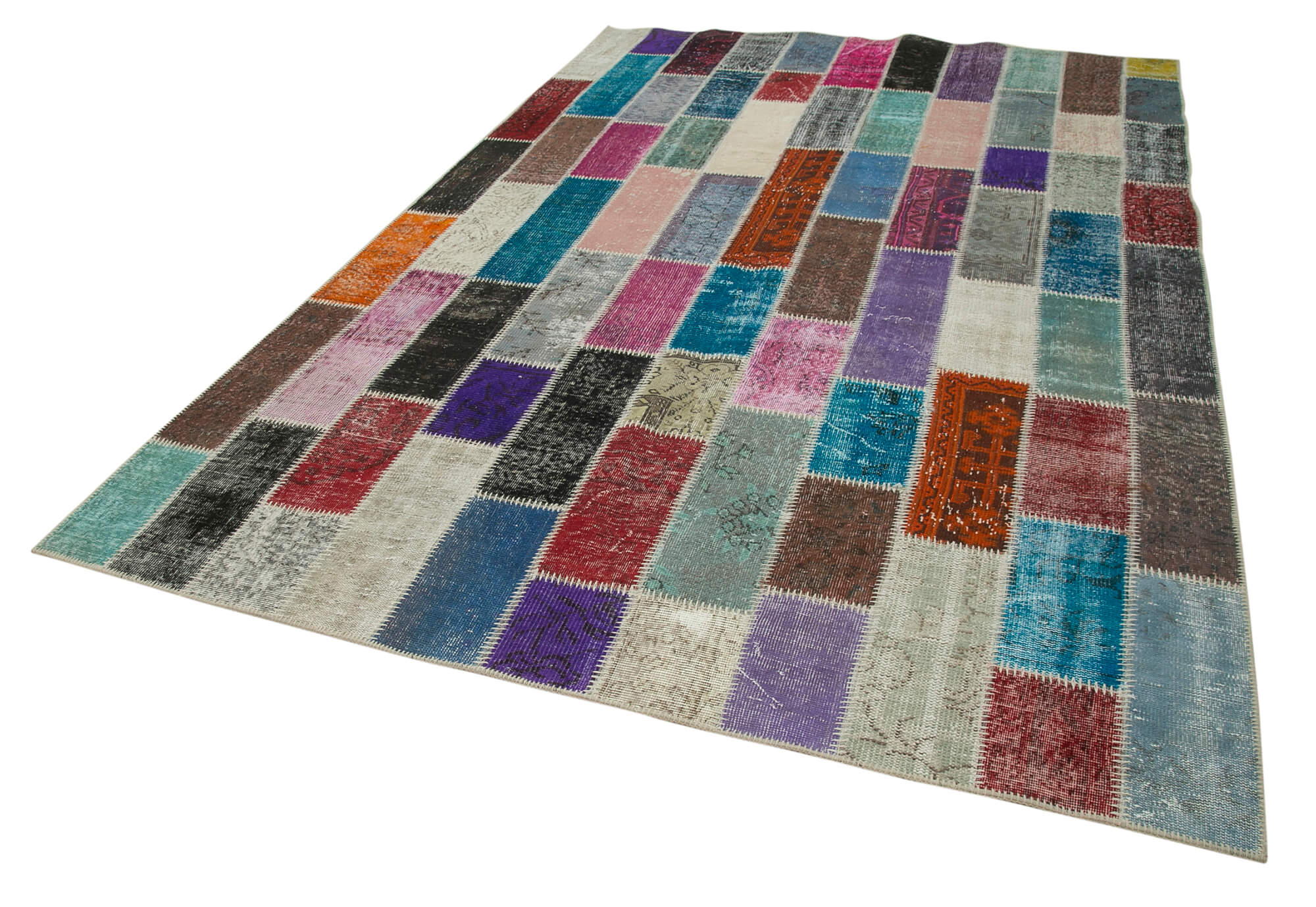 7x10 Multicolor Modern Patchwork Rug - 31043