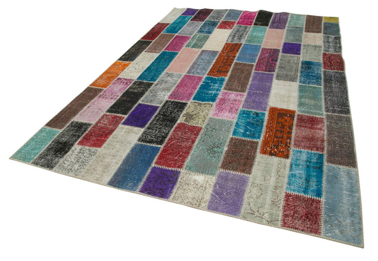 7x10 Multicolor Modern Patchwork Rug - 31043