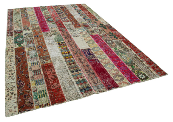 7x10 Multicolor Modern Patchwork Rug - 31044