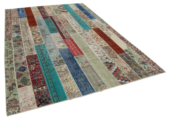 7x10 Multicolor Modern Patchwork Rug - 31045