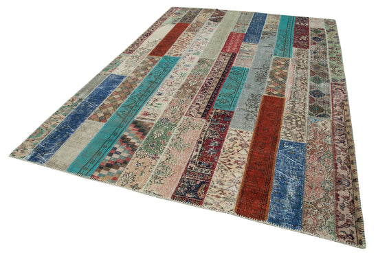 7x10 Multicolor Modern Patchwork Rug - 31045