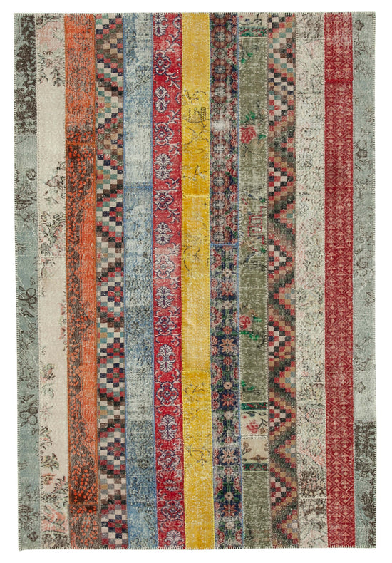 7x10 Multicolor Modern Patchwork Rug - 31049