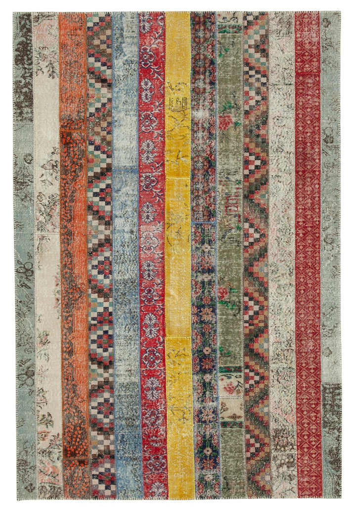 7x10 Multicolor Modern Patchwork Rug - 31049