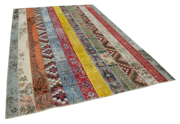 7x10 Multicolor Modern Patchwork Rug - 31049