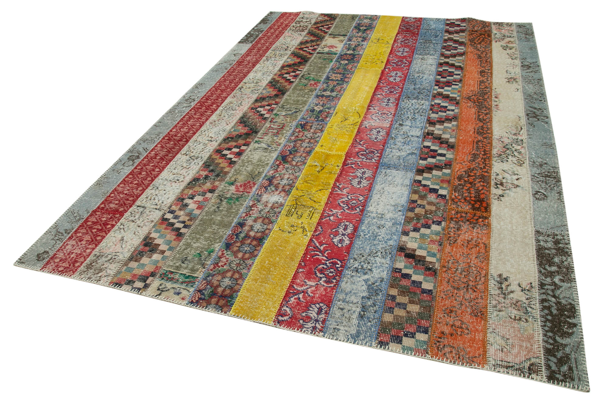 7x10 Multicolor Modern Patchwork Rug - 31049