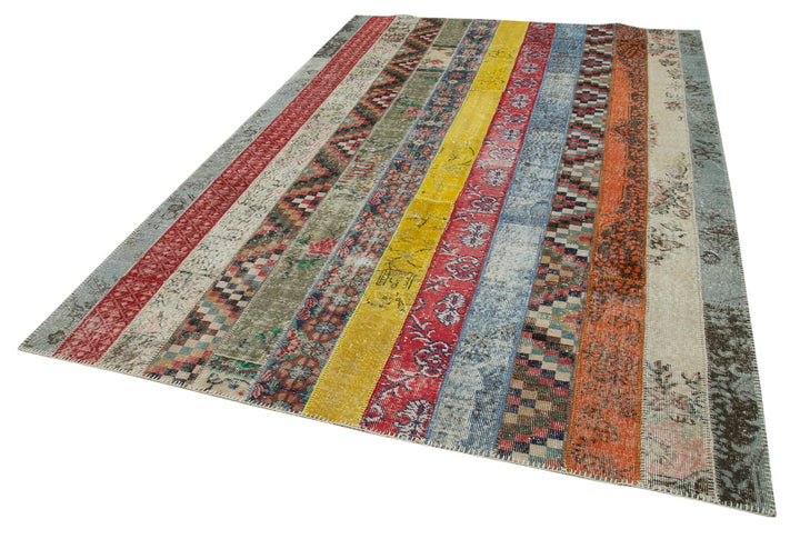 7x10 Multicolor Modern Patchwork Rug - 31049