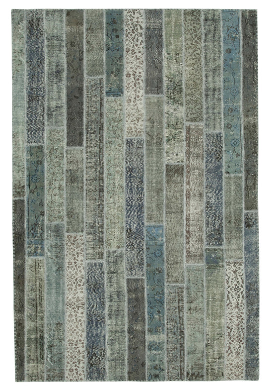 7x10 Grey Modern Patchwork Rug - 31050
