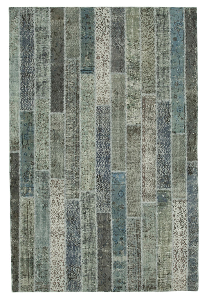 7x10 Grey Modern Patchwork Rug - 31050