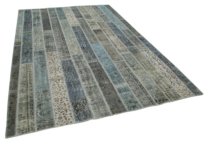 7x10 Grey Modern Patchwork Rug - 31050