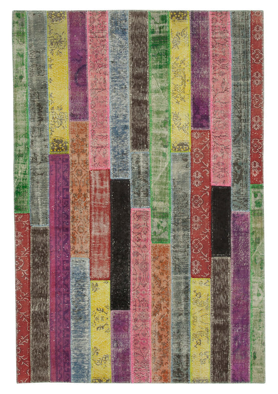 7x10 Multicolor Modern Patchwork Rug - 31051