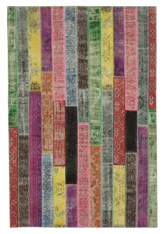 7x10 Multicolor Modern Patchwork Rug - 31051