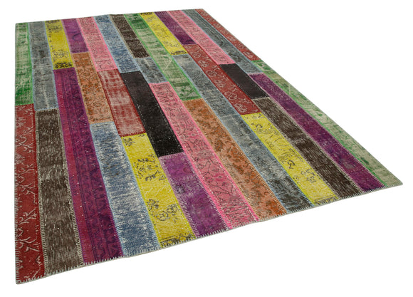 7x10 Multicolor Modern Patchwork Rug - 31051