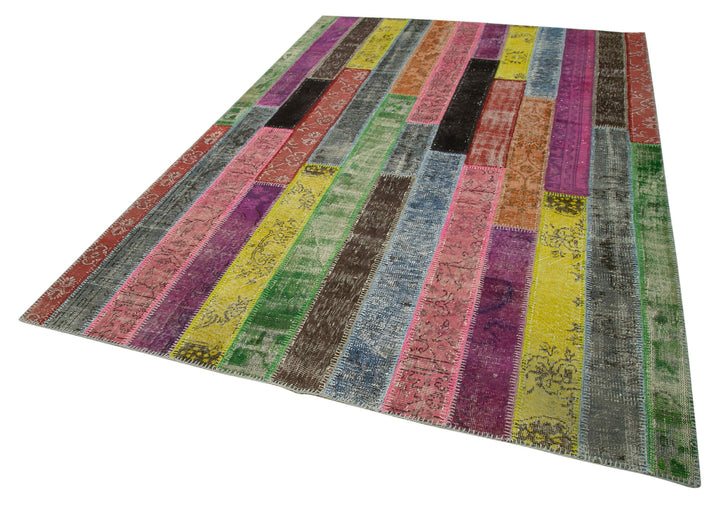 7x10 Multicolor Modern Patchwork Rug - 31051